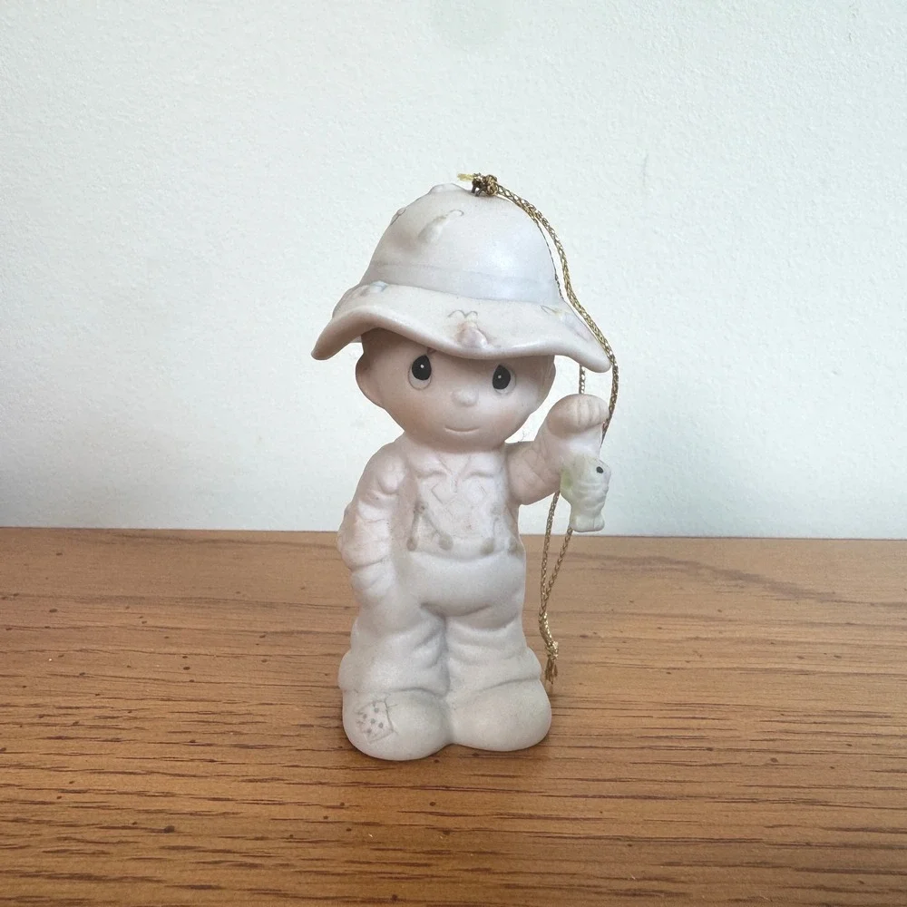 Precious Moments 1988 Fishing‎ Boy Ornament 114006 Samuel J Butcher Enesco